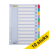 Aanbieding: 10x 123inkt kartonnen tabbladen A4 met 12 tabs (23-gaats)