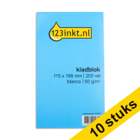 Aanbieding: 10x 123inkt kladblok 115 x 198 mm 200 vel blanco