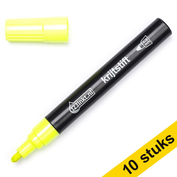 Aanbieding: 10x 123inkt krijtstift geel 300607 - 1