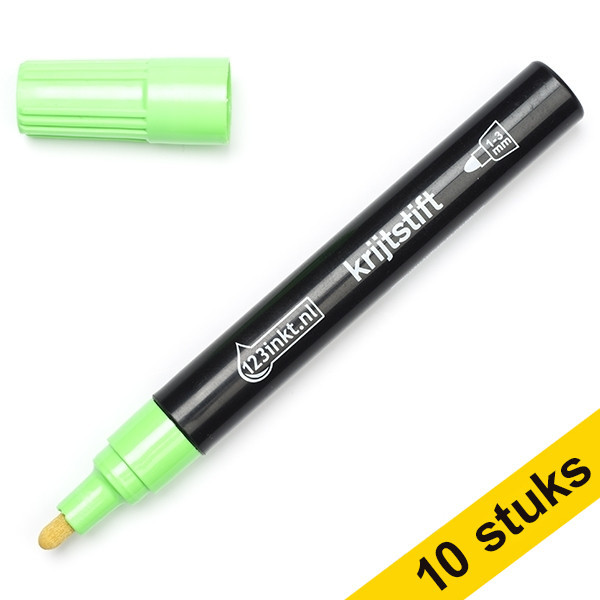 Aanbieding: 10x 123inkt krijtstift groen 300608 - 1