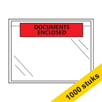 Aanbieding: 10x 123inkt paklijst envelop documents enclosed 165 x 122 mm - A6 zelfklevend (100 stuks)