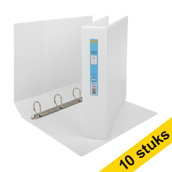 Aanbieding: 10x 123inkt panorama ringband met 4 D-ringen 40 mm wit FSC® Mix 70%  301178 - 1