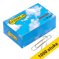 Aanbieding: 10x 123inkt paperclips rond 50 mm (100 stuks)  300649