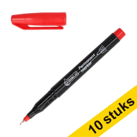 Aanbieding: 10x 123inkt permanent marker rood ultra fine (0,3 mm rond) 303297