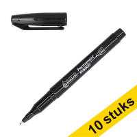 Aanbieding: 10x 123inkt permanent marker zwart super fine (0,7 mm rond) 303299
