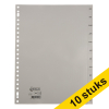 Aanbieding: 10x 123inkt plastic tabbladen A4 grijs met 12 tabs maanden (23-gaats) 301885 - 1