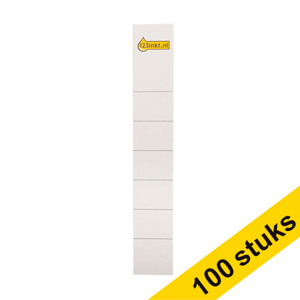 Aanbieding: 10x 123inkt rugetiketten karton smal 30 x 186 mm (10 stuks)  390667 - 1