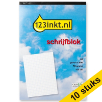 Aanbieding: 10x 123inkt schrijfblok A4 geruit 5 mm 70 grams 100 vel  300572