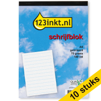 Aanbieding: 10x 123inkt schrijfblok A6 gelinieerd 70 grams 100 vel  300789