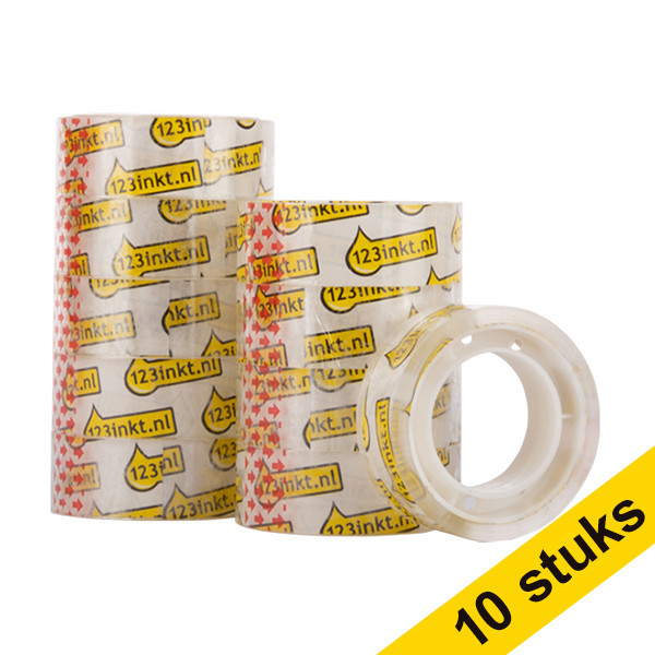 Aanbieding: 10x 123inkt standaard plakband 15 mm x 10 m 57370-00002-02C 57386-00002-00C 300423 - 1