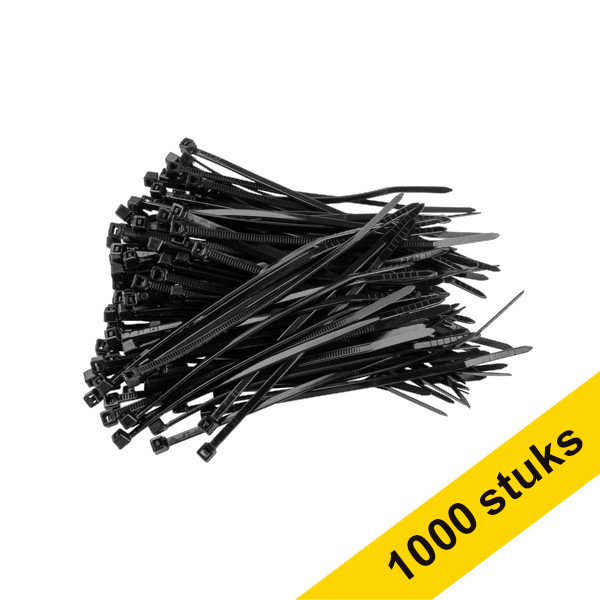 Aanbieding: 10x 123inkt tiewrap 100 x 2,5 mm zwart (100 stuks)  302218 - 1
