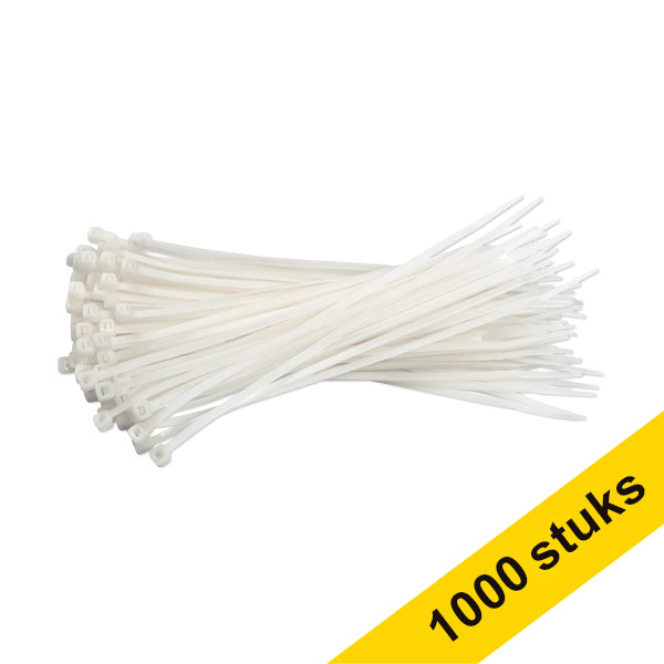 Aanbieding: 10x 123inkt tiewrap 200 x 3,6 mm wit (100 stuks) 302428 - 1