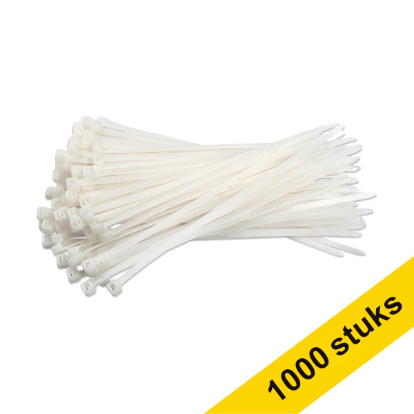 Aanbieding: 10x 123inkt tiewrap 200 x 4,8 mm wit (100 stuks) 302430 - 1