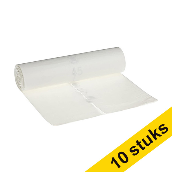 Aanbieding: 10x 123schoon LDPE vuilniszakken transparant 120 liter (25 stuks) SDR05254 - 1