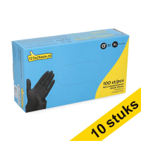 Aanbieding: 10x 123schoon Nitril handschoenen XL poedervrij zwart (3,5 gram, 100 stuks)