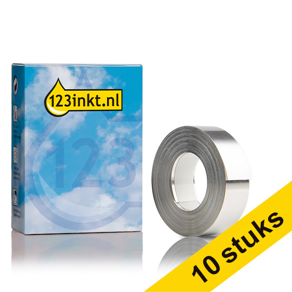 Aanbieding: 10x Dymo S0720180 / 35800 Rhino aluminium tape zelfklevend zilver 12 mm (123inkt huismerk) S0720180C 650790 - 1