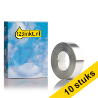 Aanbieding: 10x Dymo S0720180 / 35800 Rhino aluminium tape zelfklevend zilver 12 mm (123inkt huismerk) S0720180C 650790