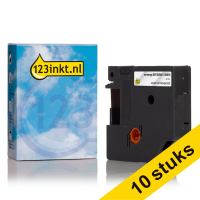Aanbieding: 10x Dymo S0720500 / 45010 tape zwart op transparant 12 mm (123inkt huismerk) S0720500C 650781