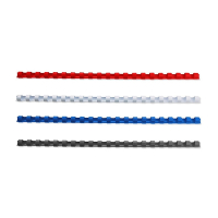 Aanbieding: 123inkt bindrug 10 mm set blauw, rood, zwart en wit (400 stuks)