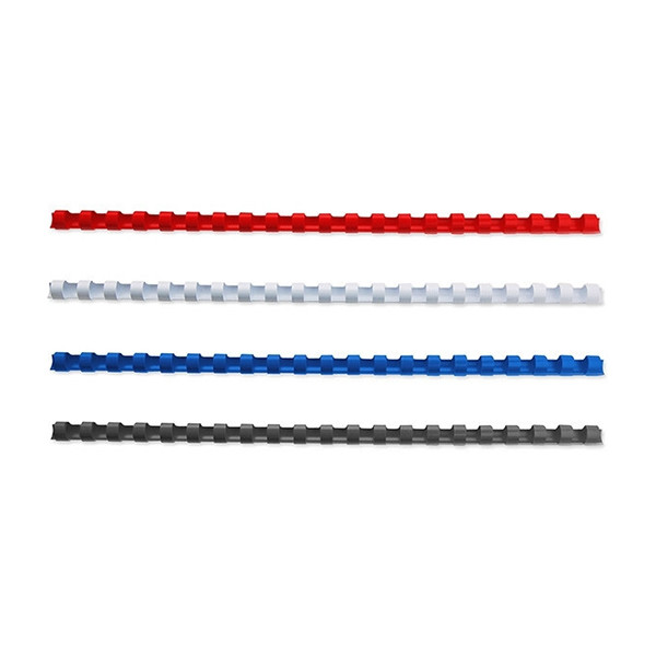 Aanbieding: 123inkt bindrug 6 mm set blauw, rood, zwart en wit (400 stuks) 340056 - 1