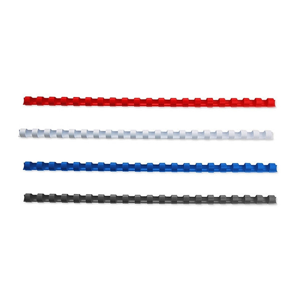Aanbieding: 123inkt bindrug 8 mm set blauw, rood, zwart en wit (400 stuks) 340058 - 1