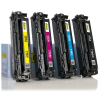 Aanbieding: 123inkt huismerk set voor HP 125A: HP CB540A, 541A, 542A, 543A zwart + 3 kleuren  130030