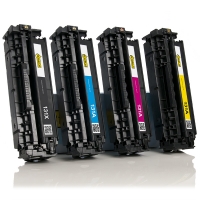 Aanbieding: 123inkt huismerk set voor HP 131X / 131A: HP CF210X, 211A, 212A, 213A zwart + 3 kleuren  130009