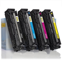 Aanbieding: 123inkt huismerk set voor HP 205A: HP CF530A, CF531A, CF532A, CF533A zwart + 3 kleuren  130552