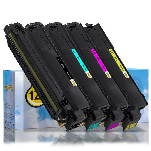 Aanbieding: 123inkt huismerk set voor HP 213X: HP W2130X, W2131X, W2132X, W2133X zwart + 3 kleuren  093711 - 1