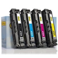 Aanbieding: 123inkt huismerk set voor HP 410A: HP CF410A, CF411A, CF412A, CF413A zwart + 3 kleuren  130017