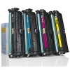 Aanbieding: 123inkt huismerk set voor HP 651A: HP CE340A, CE341A, CE342A, CE343A zwart + 3 kleuren