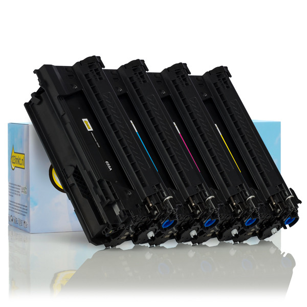 Aanbieding: 123inkt huismerk set voor HP 655A: HP CF450A, CF451A, CF452A, CF453A zwart + 3 kleuren  130553 - 1