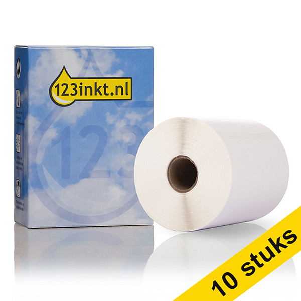 Aanbieding: 123inkt huismerk vervangt 10x Brother RD-S02E1 voorgestanste labels 102 mm x 152 mm 650503 - 1