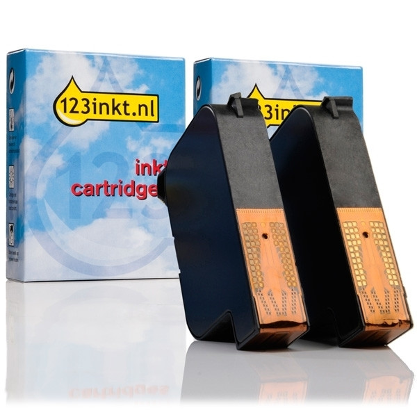 Aanbieding: 123inkt huismerk vervangt 2 x HP 15 inktcartridge zwart  030332 - 1