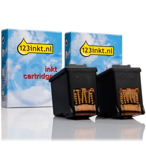 Aanbieding: 123inkt huismerk vervangt 2 x HP 27 inktcartridge zwart  031282 - 1