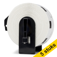Aanbieding: 123inkt huismerk vervangt 5x Brother DK-11218 rond label wit
