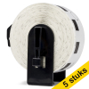 Aanbieding: 123inkt huismerk vervangt 5x Brother DK-11219 rond label wit