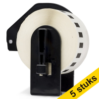 Aanbieding: 123inkt huismerk vervangt 5x Brother DK-22211 continue filmtape wit DK22211C 650628