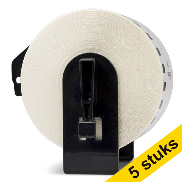 Aanbieding: 123inkt huismerk vervangt 5x Brother DK-22223 continue papiertape wit  650554 - 1