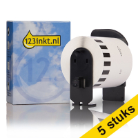 Aanbieding: 123inkt huismerk vervangt 5x Brother DK-22251 continue papiertape rood/zwart op wit DK-22251C 650627