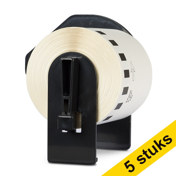 Aanbieding: 123inkt huismerk vervangt 5x Brother DK-22606 continue filmtape geel DK22606C 650632 - 1