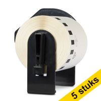Aanbieding: 123inkt huismerk vervangt 5x Brother DK-22606 continue filmtape geel DK22606C 650632