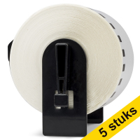 Aanbieding: 123inkt huismerk vervangt 5x Brother DK-44605 verwijderbare papiertape geel DK44605C 650646