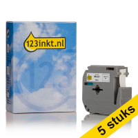 Aanbieding: 123inkt huismerk vervangt 5x Brother M-K221BZ niet-gelamineerde tape zwart op wit 9 mm