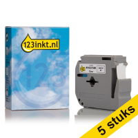 Aanbieding: 123inkt huismerk vervangt 5x Brother M-K231SBZ starter niet-gelamineerde tape zwart op wit 12 mm