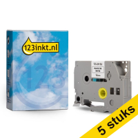 Aanbieding: 123inkt huismerk vervangt 5x Brother TZe-231S2 tape zwart op wit 12 mm TZE-231S2C 650702