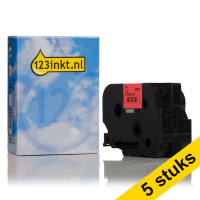 Aanbieding: 123inkt huismerk vervangt 5x Brother TZe-461 tape zwart op rood 36 mm