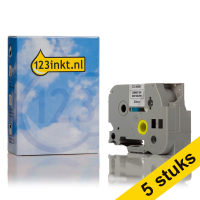Aanbieding: 123inkt huismerk vervangt 5x Brother TZe-M951 tape zwart op mat zilver 24 mm TZeM951C 650672