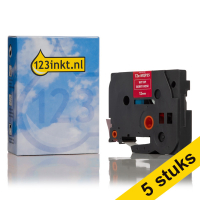Aanbieding: 123inkt huismerk vervangt 5x Brother TZe-MQP35 tape wit op berry rose 12 mm