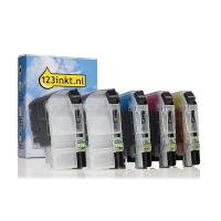 Aanbieding: 123inkt huismerk vervangt Brother LC-229XL / LC-225XL 2x zwart + 3 kleuren  160768